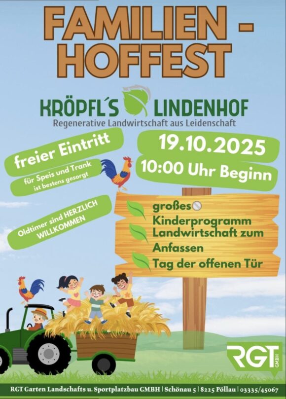 Familien-Hoffest am Kröpfl’s Lindenhof am 19. Oktober 2025